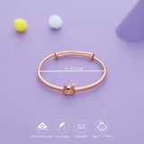 Sweet Pixie Rose Gold Polish 925 Kid Silver Bangles (0-5 Yrs)