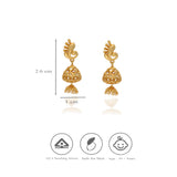 925 Silver Gold Plated Leaf Drop Jhumka Earrings