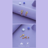 Blue Blossom Gold Polish 925 Silver Drop Earring