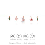 925 Silver Bloom Rabbit & Leaf Charm Kids Bracelets
