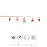 925 Silver Bloom Rabbit & Leaf Charm Kids Bracelets