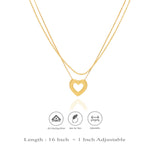 Heart Glow 925 Silver Layered Chain Necklace