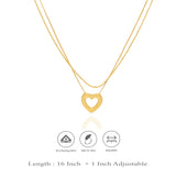 Heart Glow 925 Silver Layered Chain Necklace