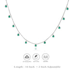 Classic Green Stone 925 Silver Charm Necklace