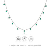 Classic Green Stone 925 Silver Charm Necklace