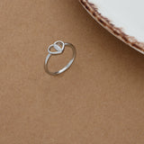 Hollow Heart Silver Ring