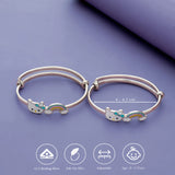 Rainbow Kitty 925 Silver Kid Bangles (0-5 Yrs)