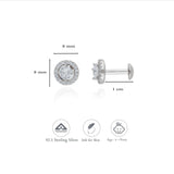 925 Sterling Silver White Cubic Zircon (CZ) Stone Kids Stud