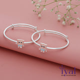 Charming Minion Adjustable Silver Kid Bangle(0 - 5Yr)