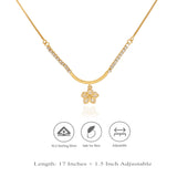 925 Sterling Silver Flower Charm Necklace