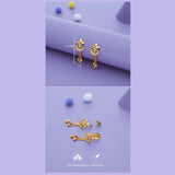 Kavinaya Floral Arc Gold Polish 925 Silver Traditional Women Earring