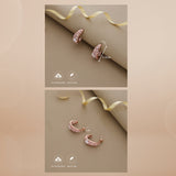 Shine On Rose Gold Polish Silver Hoop Earrings