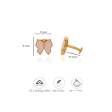 Blush Pink Butterfly 925 Sterling Silver Kids Stud (3+ Yrs)