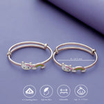 Rainbow Kitty 925 Silver Kid Bangles (0-5 Yrs)
