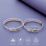 Rainbow Kitty 925 Silver Kid Bangles (0-5 Yrs)