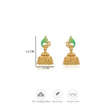 Peacock Traditional 925 Gold Polish Silver Jhumkas