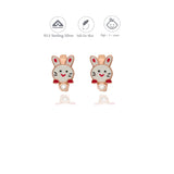 White Kitty 925 Silver Kid Hoop Earring (3+ Yrs)