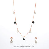 Dazzling Contrast Rose Gold Silver Necklace Set