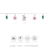 925 Silver Bloom Rabbit & Leaf Charm Kids Bracelets