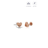 Rosy Heart Charm  925 Silver Stud Earring