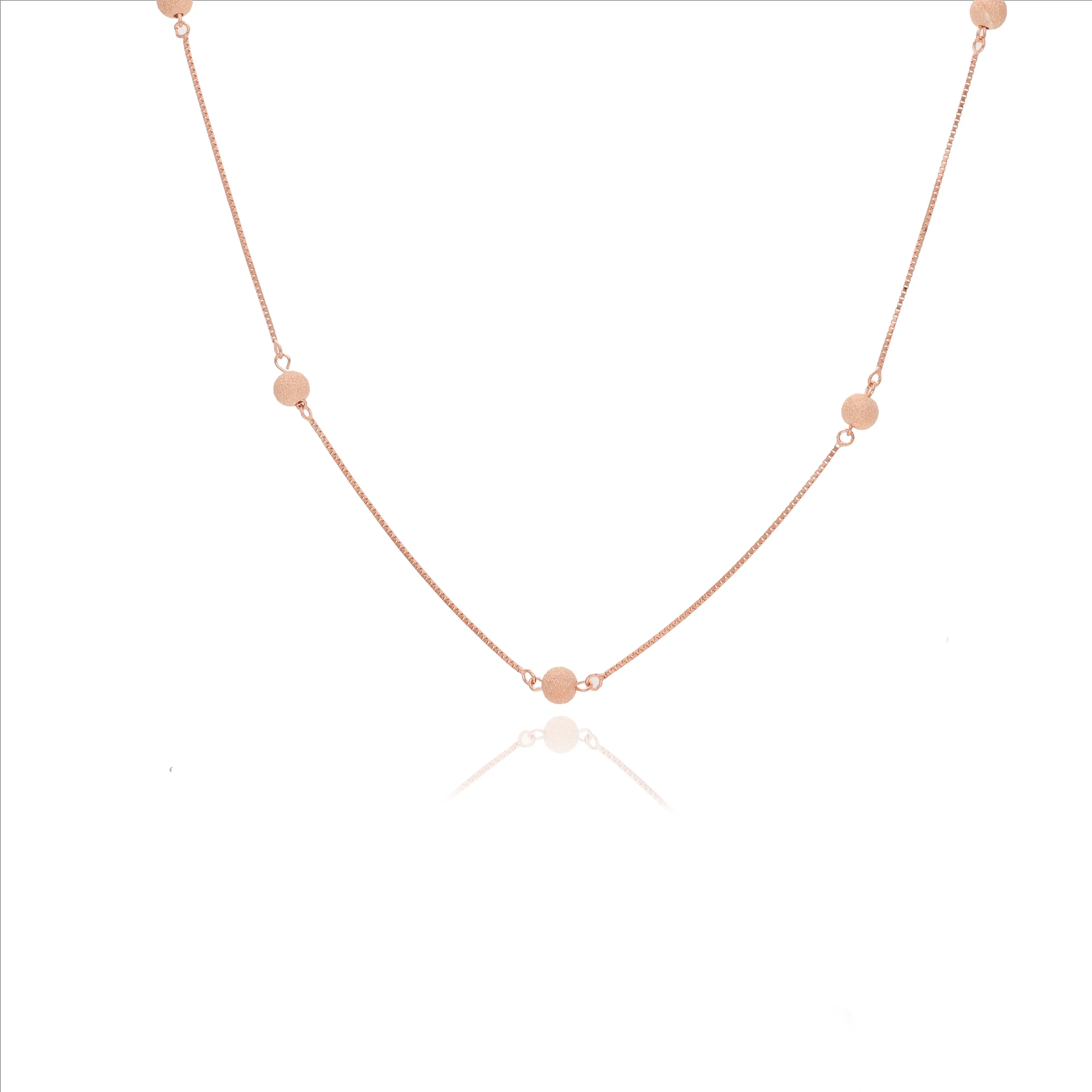 Elegant Bead 925 Sterling Silver Chain Necklace