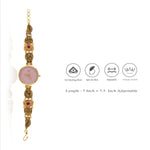 925 Silver Traditional Kundan & Emerald-Tone Jewelry Watch