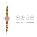 925 Silver Traditional Kundan & Emerald-Tone Jewelry Watch