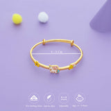 Floral Unicorn Dream Gold Polish 925 Kid Silver Bangles (0-5 Yrs)