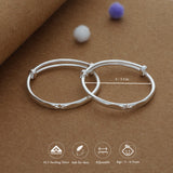 Clean Cut Silver Kids Bangles (0-5 Years) | 999 Hallmark | Daily Wear Gift for Kids
