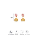 Gulabi Pushpa Traditional 925 Gold Polish Silver Kid Earring