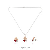 Shiny Flower Rose Gold Pendant Set
