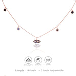 925 Silver Black Evil Eye Charm Necklace for Women