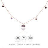 925 Silver Black Evil Eye Charm Necklace for Women