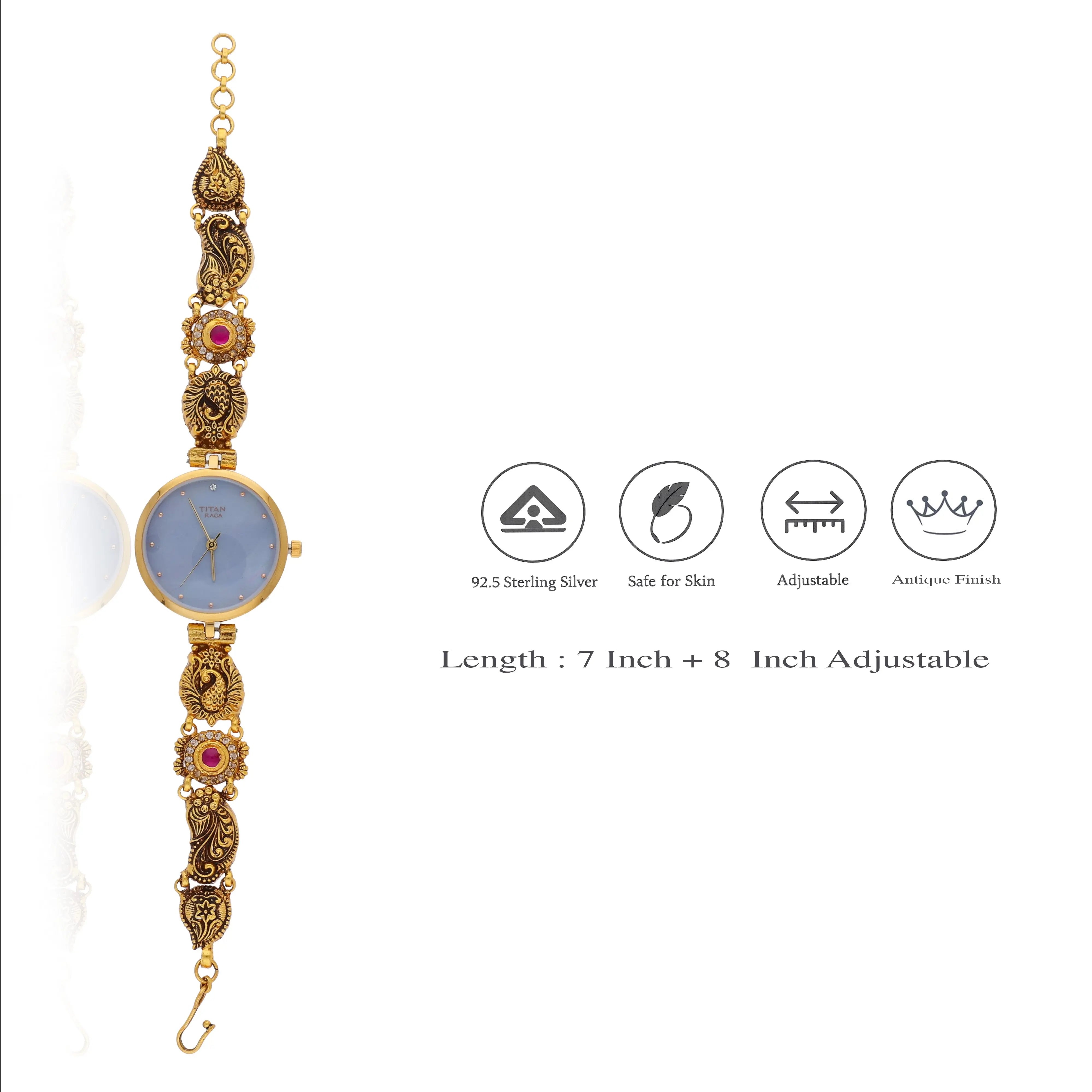 Vintage Style Oval Indian Wristwatch for Women