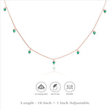 Green Heart 925 Silver Charm Chain Necklace