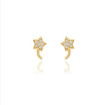 925 Silver Gilded Stardust Studs for Little Girls
