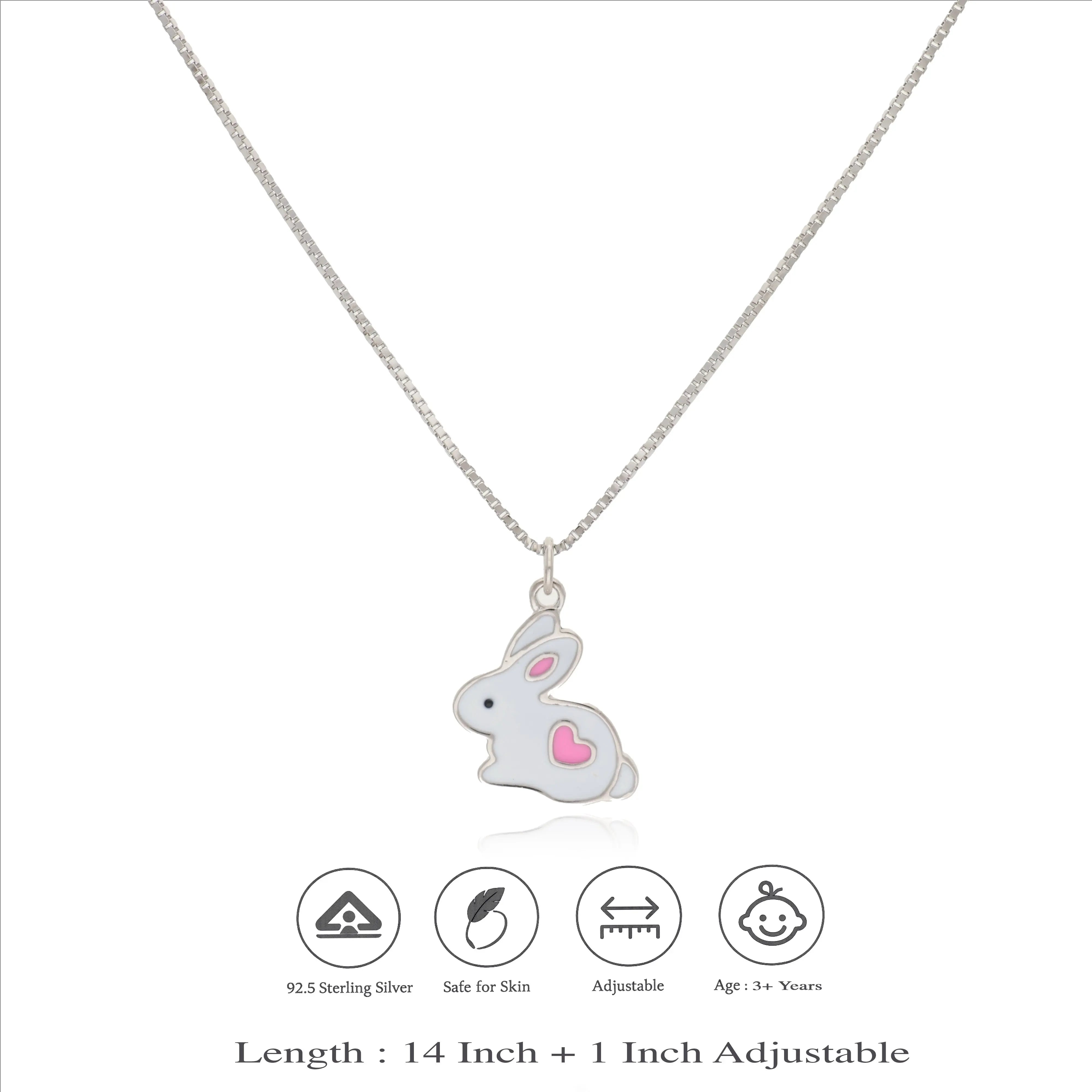 925 Silver Cute Rabbit Baby Pendant