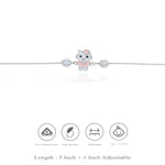 925 Sterling Silver Meow Kitty Charm Kids Bracelet