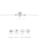 925 Sterling Silver Meow Kitty Charm Kids Bracelet