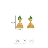 Mayurakshi Traditional 925 Gold Polish Silver Jhumkas