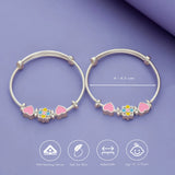 Heart & Bloom Charm 999 Silver Kid Bangles