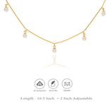 Pearl Drop 925 Silver Layered Chain Necklace