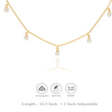Pearl Drop 925 Silver Layered Chain Necklace