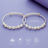 Frosted Glow 925 Silver Bangles for Kids
