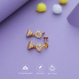 Oval Stone 925 Gold Polish Silver Kid Drop Earring(6+ Yrs)