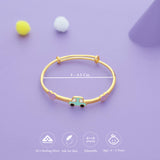 Lovely Mini Ride Gold Polish 925 Kid Silver Bangles(0-5 Yrs)