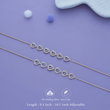 Heart Charm 925 Silver Anklet