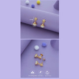 Little Diva Gold Polish 925 Silver Traditional Earring