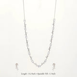 Sparkling Stone Silver Necklace Set