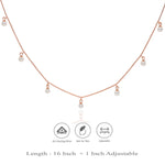 Pearl Drop 925 Silver Layered Chain Necklace